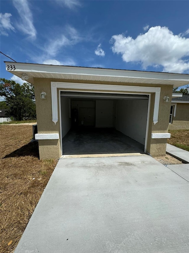 view of garage