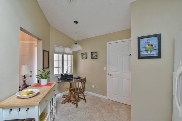 interior space with lofted ceiling