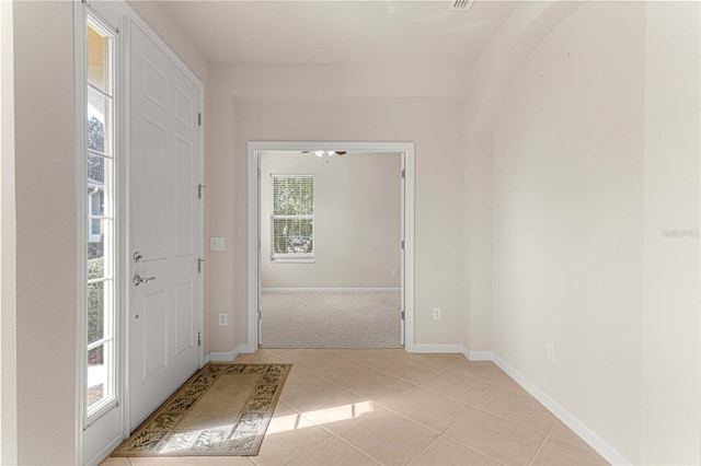 view of tiled foyer entrance