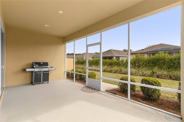 view of unfurnished sunroom