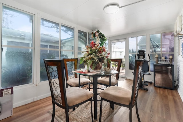 dining room with light hardwood / wood-style flooring