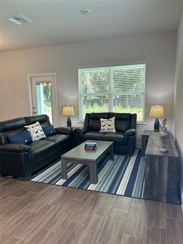 living room featuring hardwood / wood-style flooring