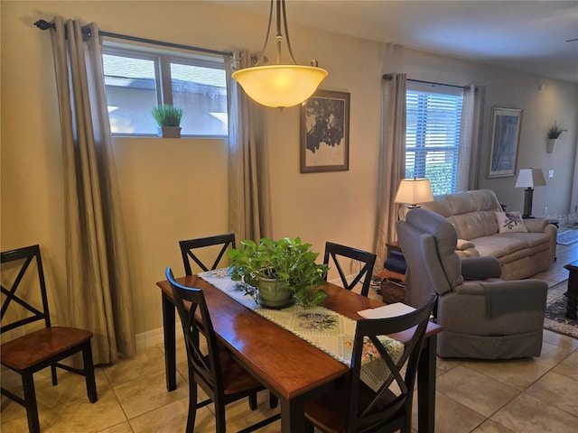 view of tiled dining space