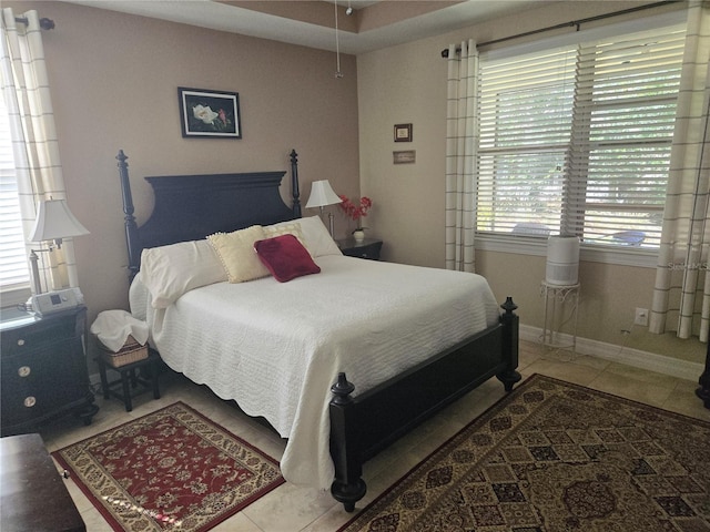 view of tiled bedroom