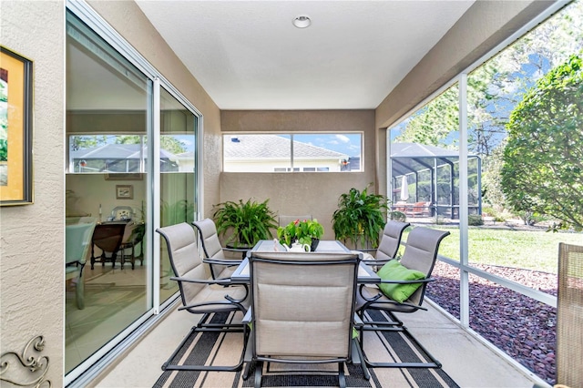 view of sunroom