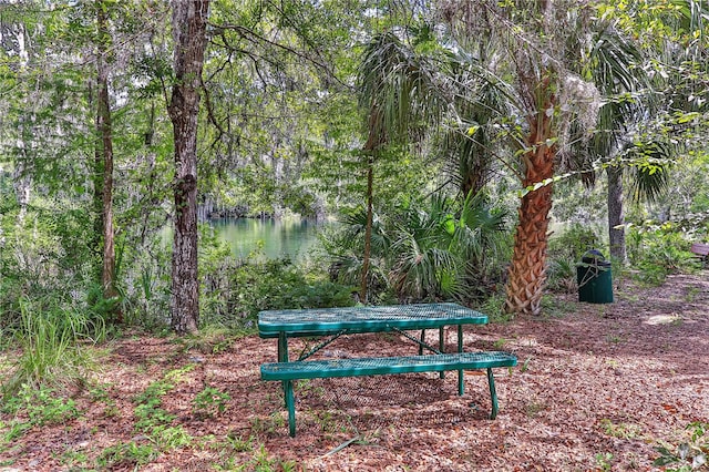 surrounding community with a water view