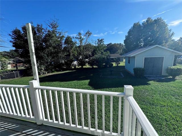 view of yard with a storage shed