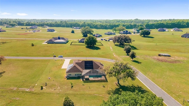 aerial view featuring a rural view