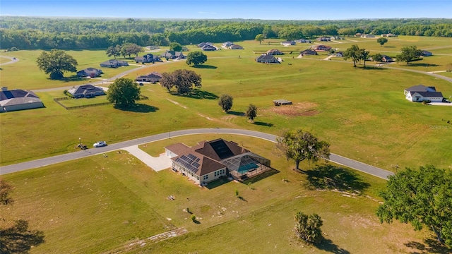 aerial view featuring a rural view