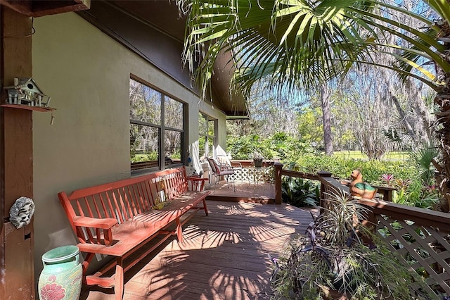 view of wooden deck