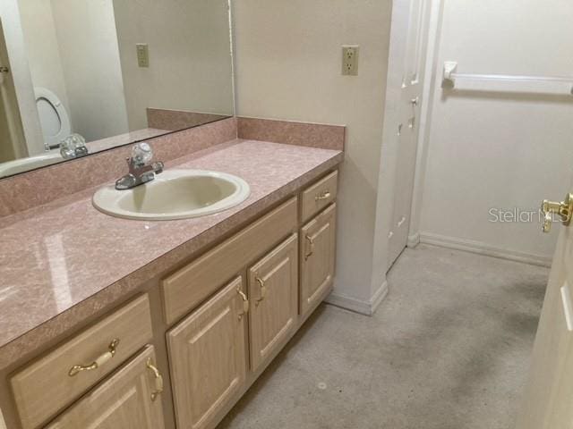 bathroom with oversized vanity