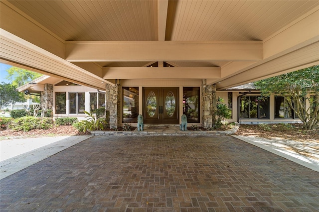 view of patio with french doors