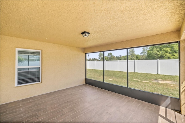 view of unfurnished sunroom