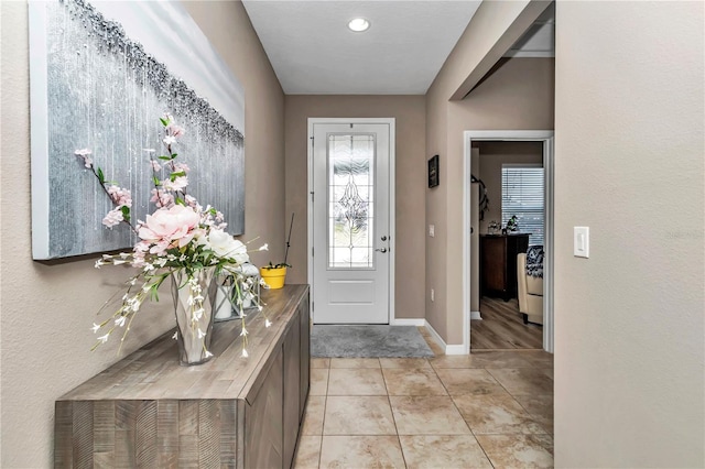 view of tiled foyer