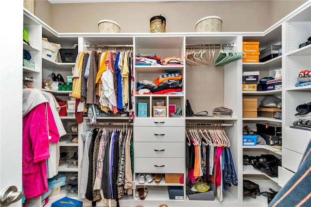 view of walk in closet