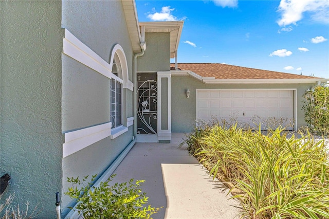 entrance to property with a garage