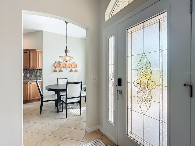 view of tiled entryway