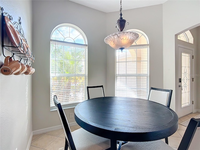 view of tiled dining room