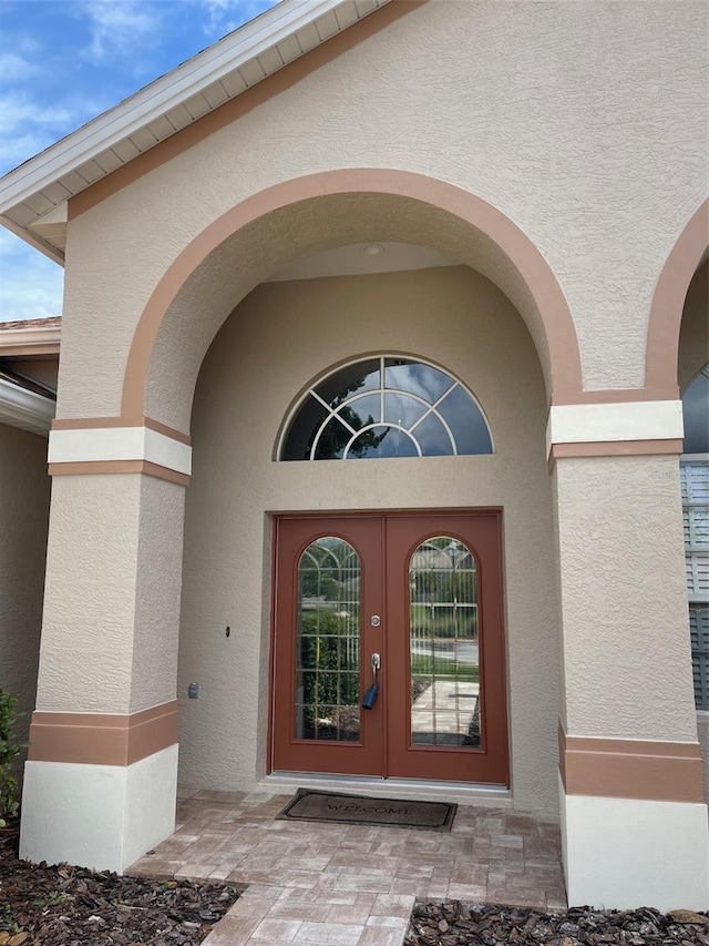 view of exterior entry with french doors