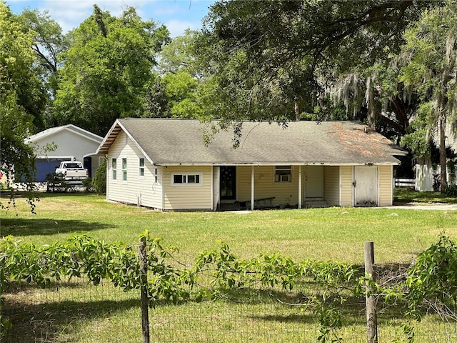 exterior space with a front lawn