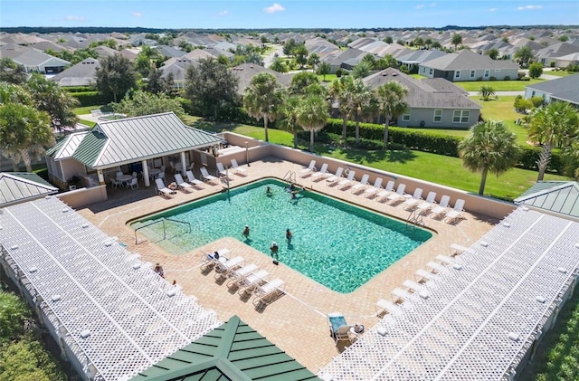 view of swimming pool featuring a patio