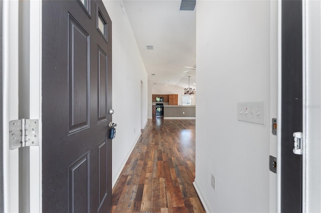 foyer featuring dark hardwood / wood-style flooring