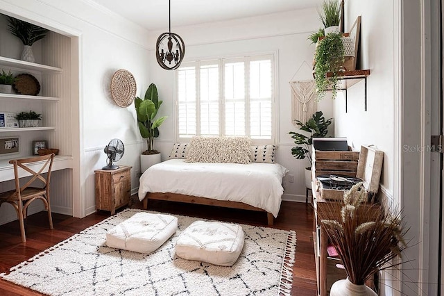 bedroom featuring dark wood-type flooring