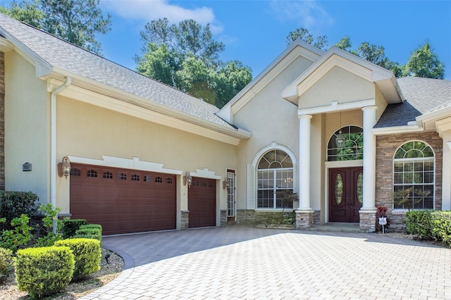 view of front of house featuring a garage