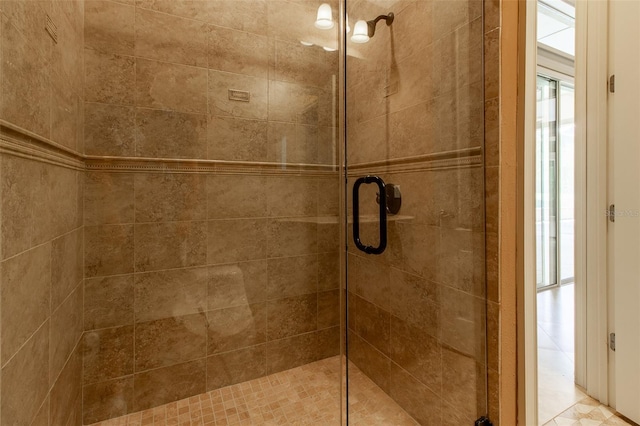 bathroom featuring walk in shower