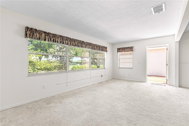 spare room with carpet floors and a textured ceiling