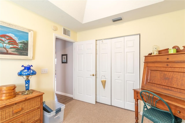 interior space with a closet