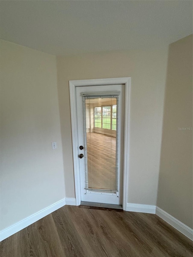 interior space with hardwood / wood-style floors