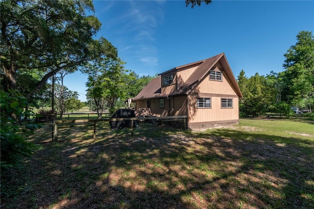 exterior space with a yard