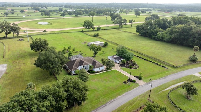 aerial view featuring a rural view