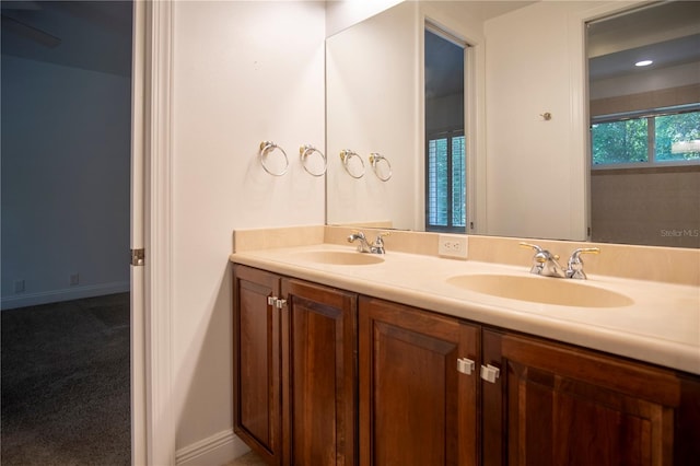 bathroom with double vanity