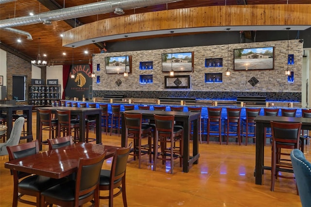 bar with a towering ceiling