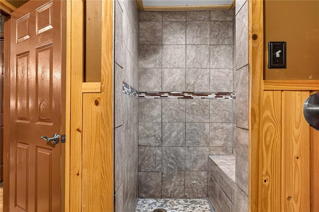 bathroom featuring a shower