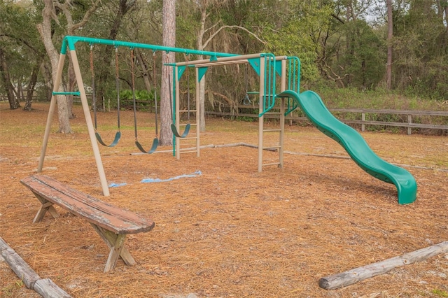 community play area with fence