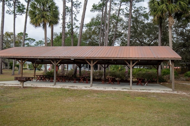 view of home's community with a yard and a gazebo