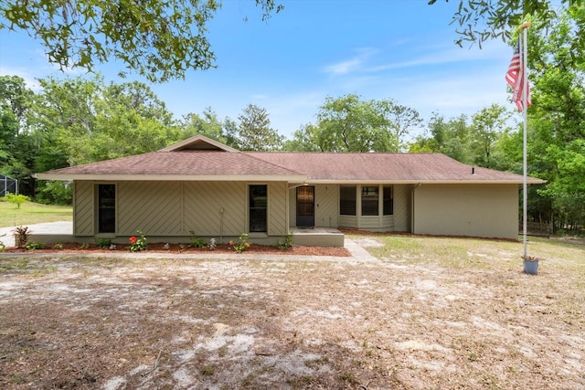 view of single story home