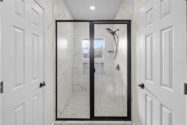 bathroom with walk in shower