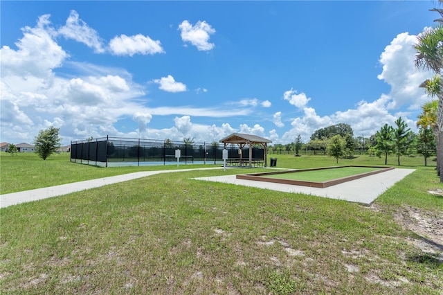 view of property's community featuring a gazebo and a yard