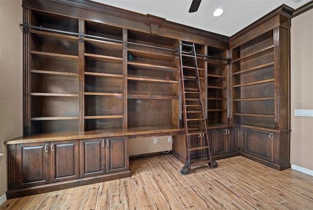3396 NW 55th Ct, Ocala, FL 34482 - unfurnished office featuring light wood-style floors, built in study area, and recessed lighting