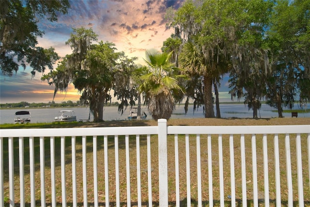 exterior space featuring a boat dock