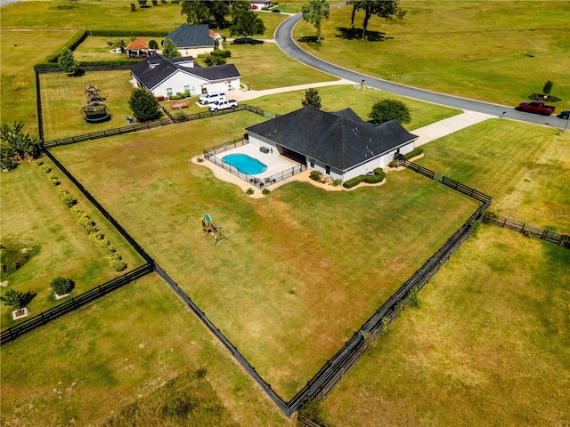 drone / aerial view featuring a rural view