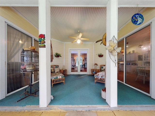 view of patio / terrace featuring ceiling fan