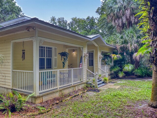 exterior space with a porch