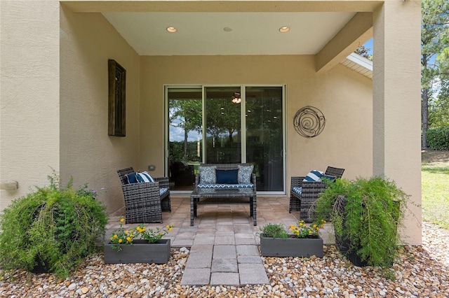 view of patio with an outdoor living space