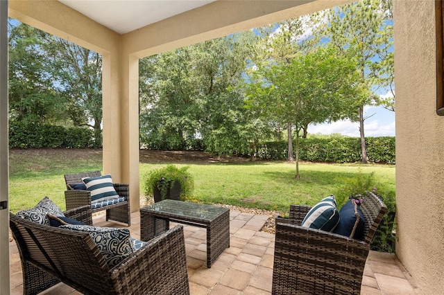 view of patio / terrace with an outdoor living space