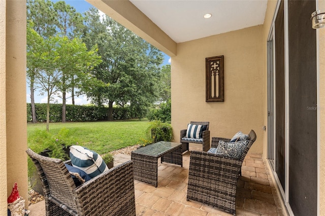 view of patio / terrace with an outdoor hangout area